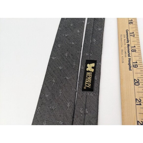 Wembly Vintage Men's Tie Gray Slim Skinny Retro - Picture 6 of 7